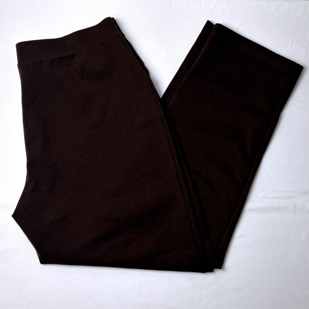 Weekends by Chicos Women Stretch Pull On Straight Leg Pant Size 2/12 Short Brown